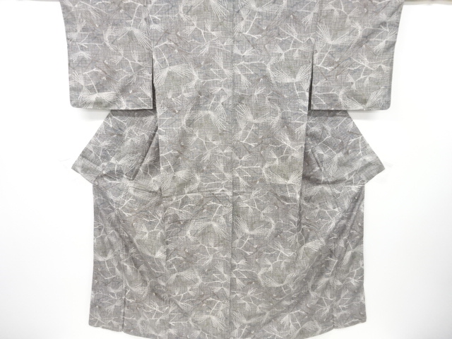 JAPANESE KIMONO / ANTIQUE KIMONO / SILK / OSHIMA TSUMUGI / PINE